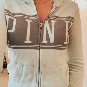 VS Pink Zip Up Mint Hoodie